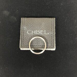 CHISEL Tungsten Satin Center Polished Step Edge Band Ring sz 12.5  **